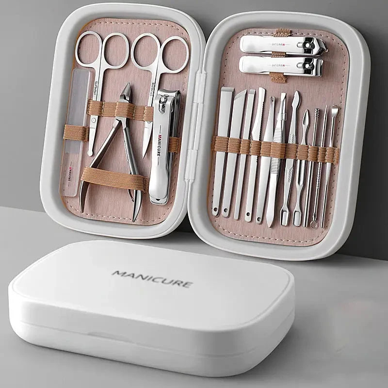 Professional Nail Kit 18 In 1 Manicure Set Nail Clipper Scissors Quality Stainless Steel Personal Care Manicure Complete Kit