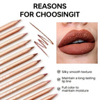 Nude Matte Lip Liner, Waterproof Long Lasting High Pigment Lip Pencil, Smooth Precise Lip Makeup Gift for Women