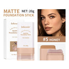 Skin Tint Foundation Stick with Brush Multi Use Matte Waterproof Long Lasting Oil Control Thin Coverage for Blemishes Concealer