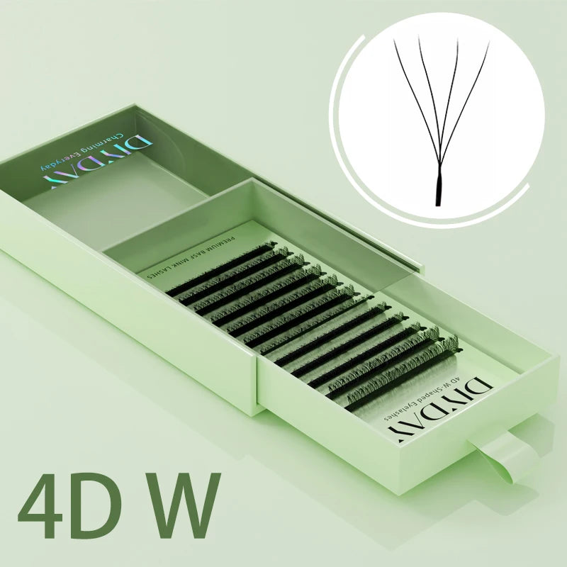 DIYDAY W Shape Eyelash Extension 3d 4d 5d 6d 7d 8d W-Shaped Eyelashes Premade Fans Individual BASF Mink Faux Lashes