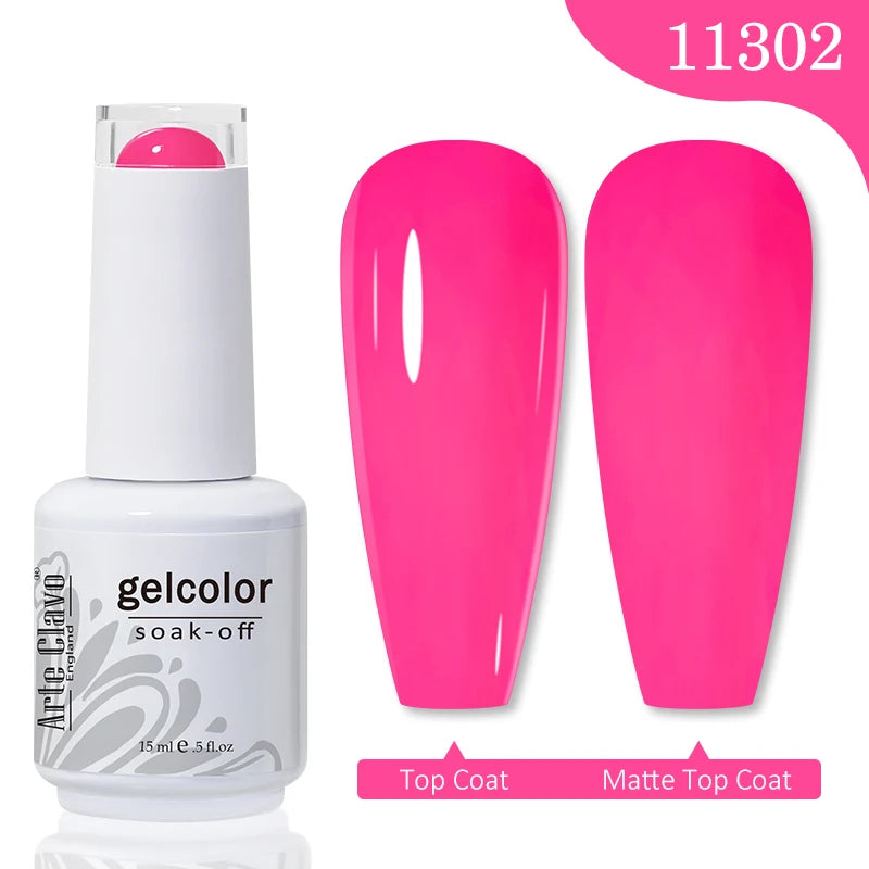 Arte Clavo Transparent Nude Pink Color Jelly Gel Nail Polish Semi Permanent 15ml Top Coat Soak Off UVLED Varnish Nail Art Design