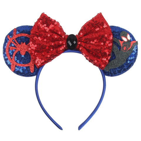 Disney Mickey 3.3"Velvet Ears Headband For Girls Soft Bow Hairband Halloween Festival Party Christmas DIY Hair Accessories