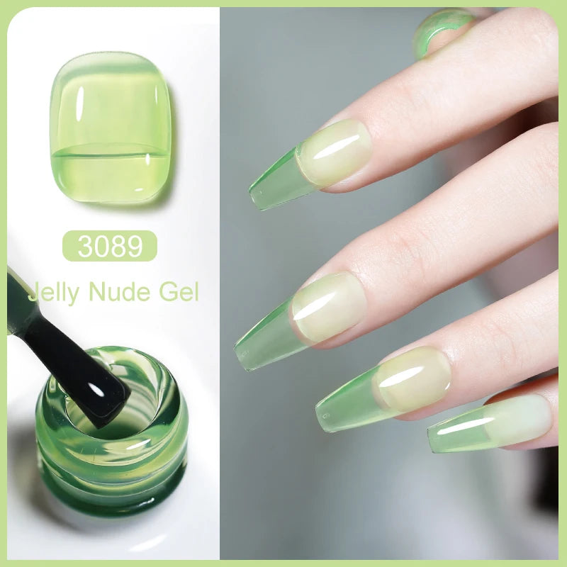 Arte Clavo Transparent Nude Pink Color Jelly Gel Nail Polish Semi Permanent 15ml Top Coat Soak Off UVLED Varnish Nail Art Design