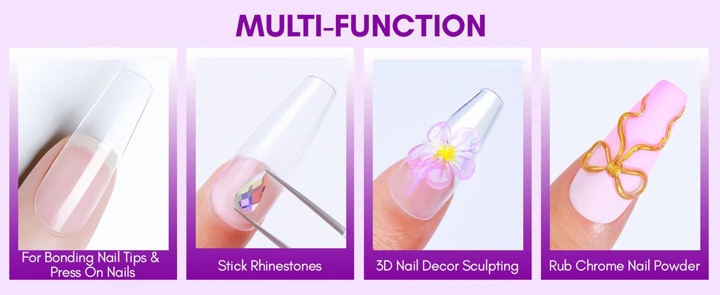 Nail Glue Remover for Press on Nails, 50ML Nail Glue Remover for UV Nail Glue, Non acetone Gentle Glue Off for False Nails Glue