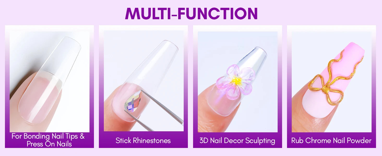Makartt Super Strong Nail Glue and Glue Remover ,Quick Glue Debonder | Easy Removal with a Dropper Applicator For Press On Nails
