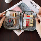 Portable Lipstick Pouch Transparent Touch-Up Cosmetic Pouch Cosmetic Organizer Travel Bluetooth Headphone Charging Cable Pouch