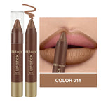 FIT COLORS Matte Soft Mist Lip Liner Lipsticks 6 Colors Smooth and Pigmented Non-Stick Chocolate Lipsticks