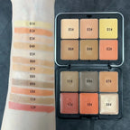 12-Color Iron Box Blusher Plate Multi-Color Cream Blush Plate Concealer Plate Contour and Highlighter Palette Makeup Blush Face