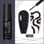 LILYCUTE 5ML Metallic Painting Liner Gel Nail Polish Super Bright Gold Silver Mirror Drawing Gel Semi Permanent Line French Nail