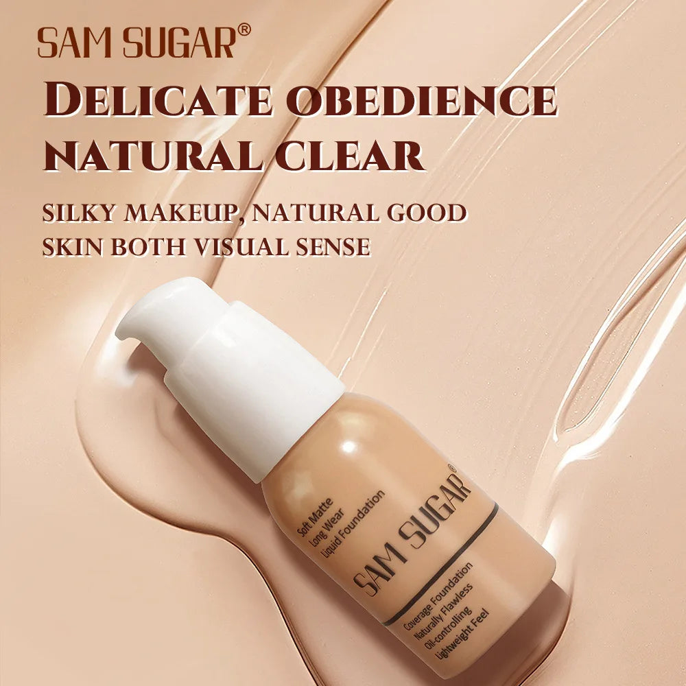 SAM SUGAR 6Color Concealer Liquid Foundation Long Lasting Oil Control Natural Soft Moisture Waterproof Constant Makeup Concealer
