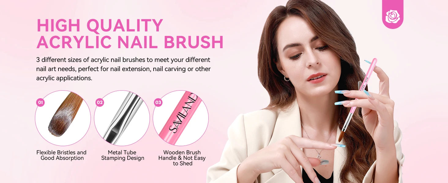 SAVILAND Full Acrylic Nail Kit With UV Nail Lamp Electric Nail Drill Machine Powder Gel Nail Polish Tools For Manicure Nail Art