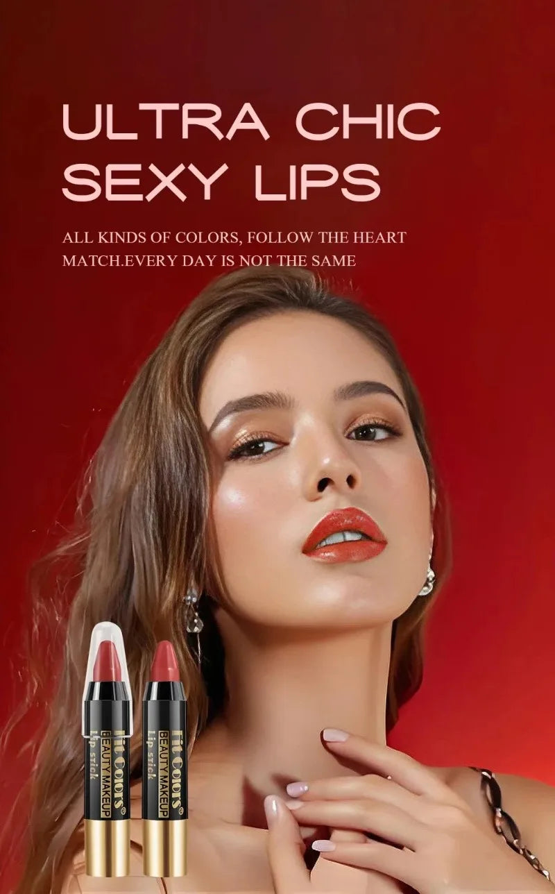 Easy Coloring Gloss Lipstick Lasting Waterproof Matte Crayon Lip Gloss Stick High Pigmented Moisturizing Lip Liner Pen Makeup
