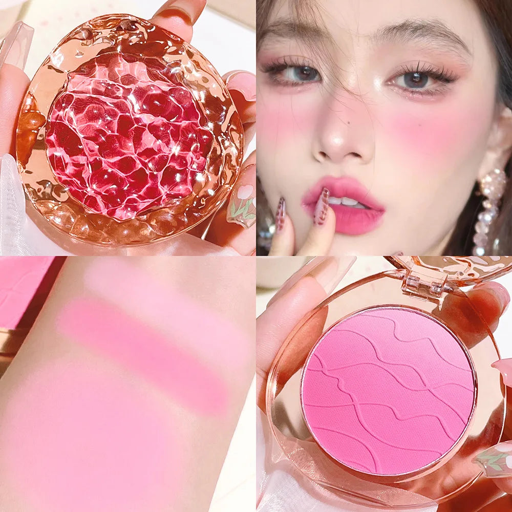 HISYI cute, pop, gradient blush, matte, delicate, daily nude makeup, brightens the color, naturally whitens students