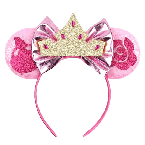 Disney Mickey 3.3"Velvet Ears Headband For Girls Soft Bow Hairband Halloween Festival Party Christmas DIY Hair Accessories