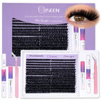 Eyelash Clusters Kit Large Capacity Wispy Individual Lashes Natural DIY Cluster Eyelash Extensions Makeup Tool