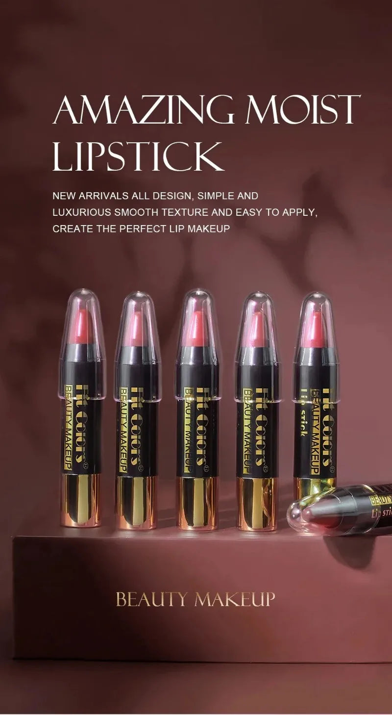 Easy Coloring Gloss Lipstick Lasting Waterproof Matte Crayon Lip Gloss Stick High Pigmented Moisturizing Lip Liner Pen Makeup