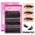 GROINNEYA DIY Lash Extension Kit Individual Lashes Cluster Mix Eyelashes Full Set Lashes Kit with Lash Bond and Seal At Home