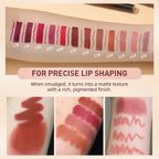 2pcs Lipstick Lipliner Pen Set Matte Waterproof Lip Liner Pencil Contour Makeup Sexy Red Lip Stick Long Lasting Cosmetics Beauty