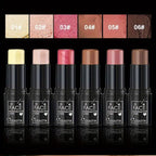 Three-in-one color multi-function waterproof makeup stick natural face multi-function: Blush, Eye Shadow, Bloom, lasting all day