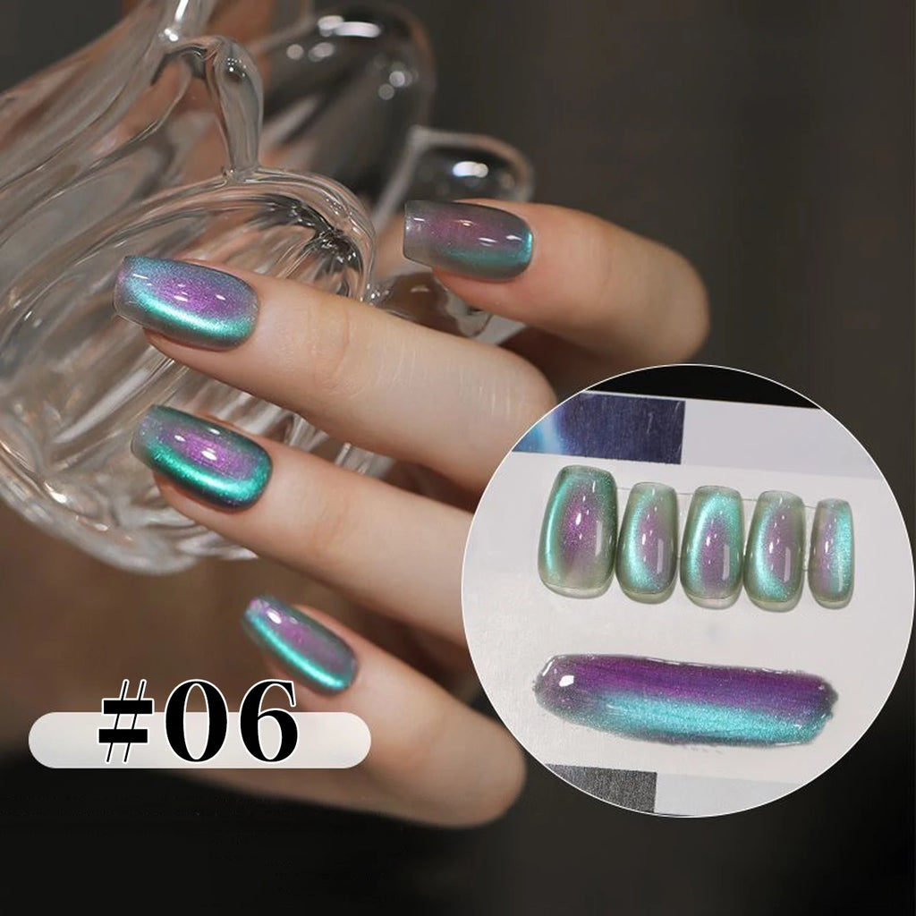 12ML 1-6PCS Popular Winter Internet Celebrity Hot-selling Northern Lights Cat Eye Magnet Gel Nail Polish Nail Art Nail Supplies