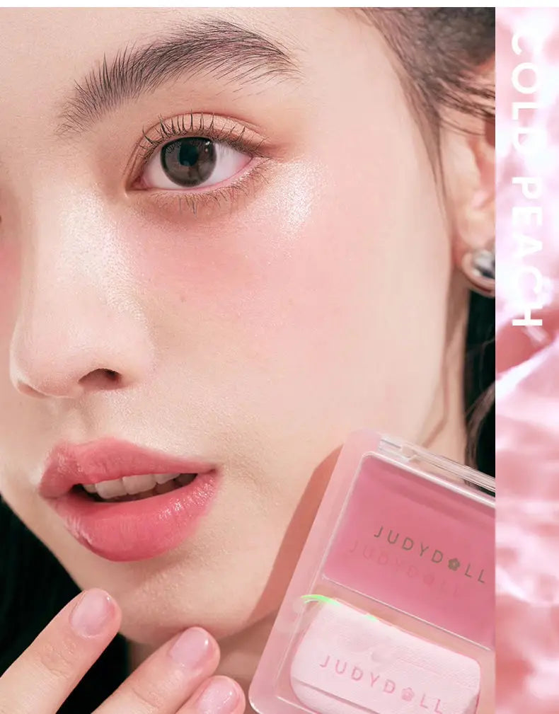 Judydoll Cream Blush Highlighter Palette - Dewy Glow, Multi-Use Makeup Stick for Cheeks Eyes Lips, Blurring Volumizing Effect