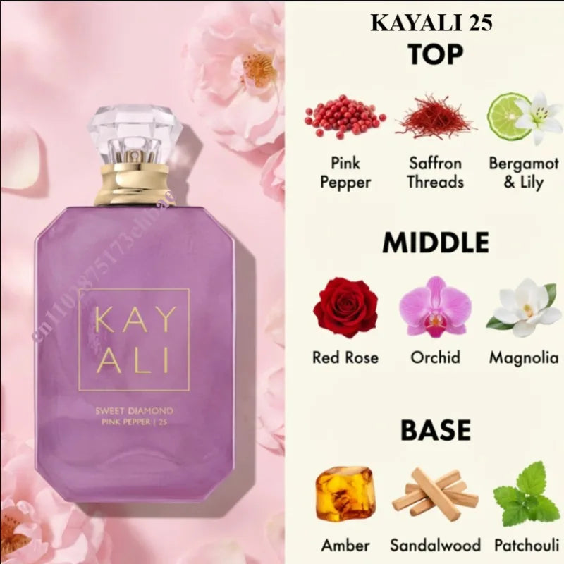 KAYALI Uxury Collection 100ml Eau Parfum with Vanilla Yum Boujee Vanilla Candy Rock Sugar Fleur Majesty Rose Royale Fresh Notes