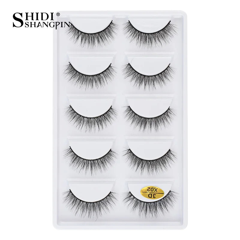 3/5 Pairs Hot Sale Natural Long 3D Mink Lashes Soft Short Faux Cils Handmade Fake Lashes Makeup Tool Eyelash Extension Maquiagem