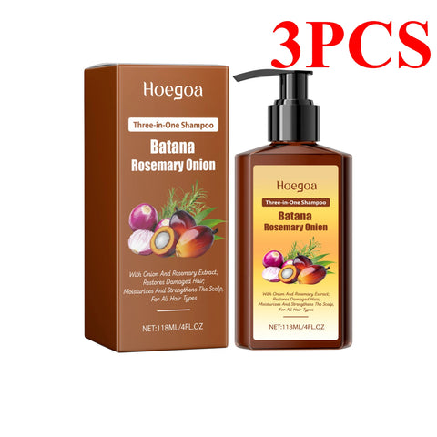 3 In 1 Batana Rosemary Onion Shampoo Deep Nourishing Scalp Remove Dandruff Long Lasting Scent Hair Scalp Cleaning Care Lotion