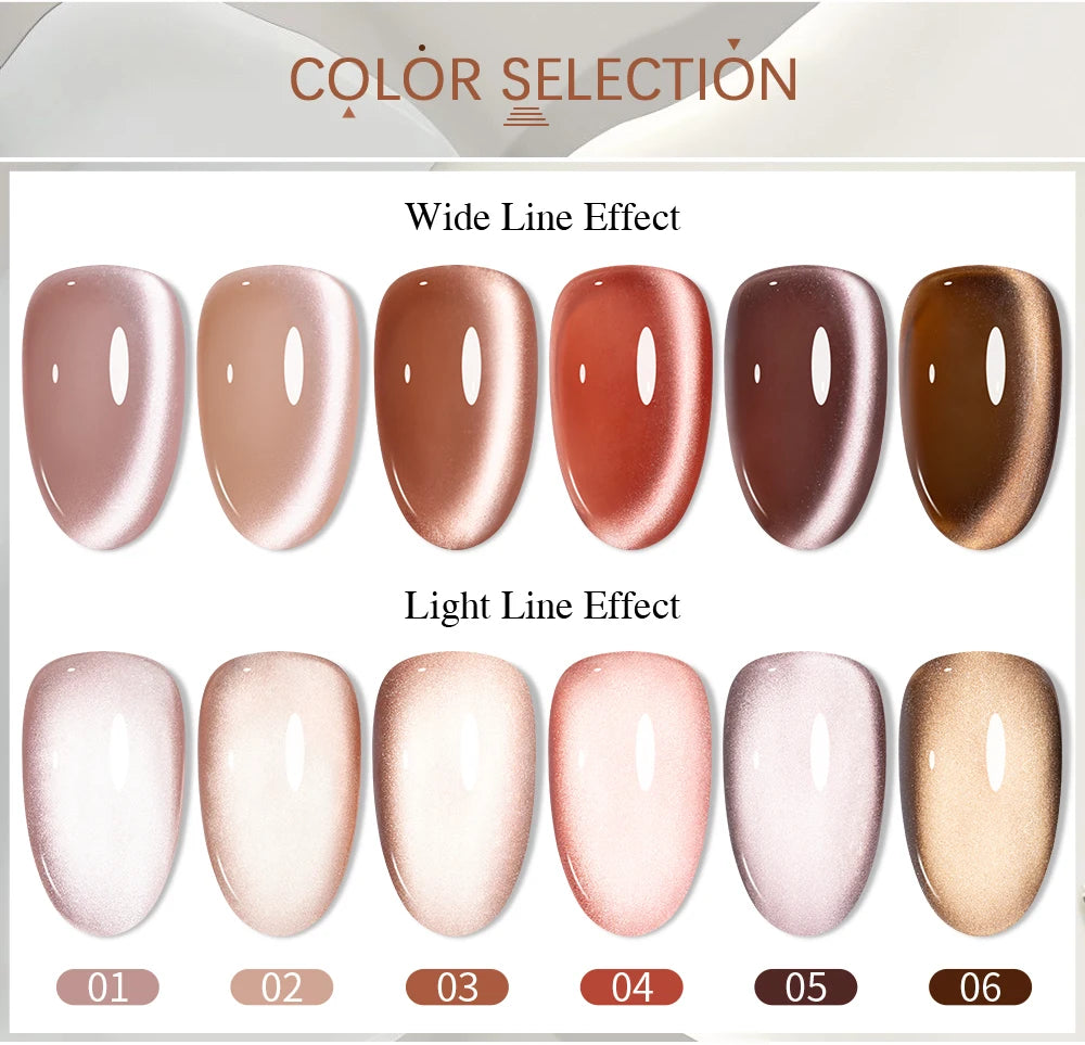 PUETNE 7.5ML Amber Moonlight Cat Magnetic Gel Nail Polish Winter Nails Jelly Glass Cat Eye Soak Off UV Semi-Permanent Varnish