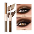 QIBEST Double-head Glitter Liquid Eyeshadow Contour Blush Pigment Silkworm Shimmer Matte Natural Cheek Shadow Cream Eyes Makeup