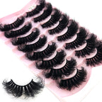 HBZGTLAD 5/8 Pairs of Natural Russian Striped Mink Lashes 3D False Lashes Volume Wavy False Lashes Eyelash Extensions Makeup
