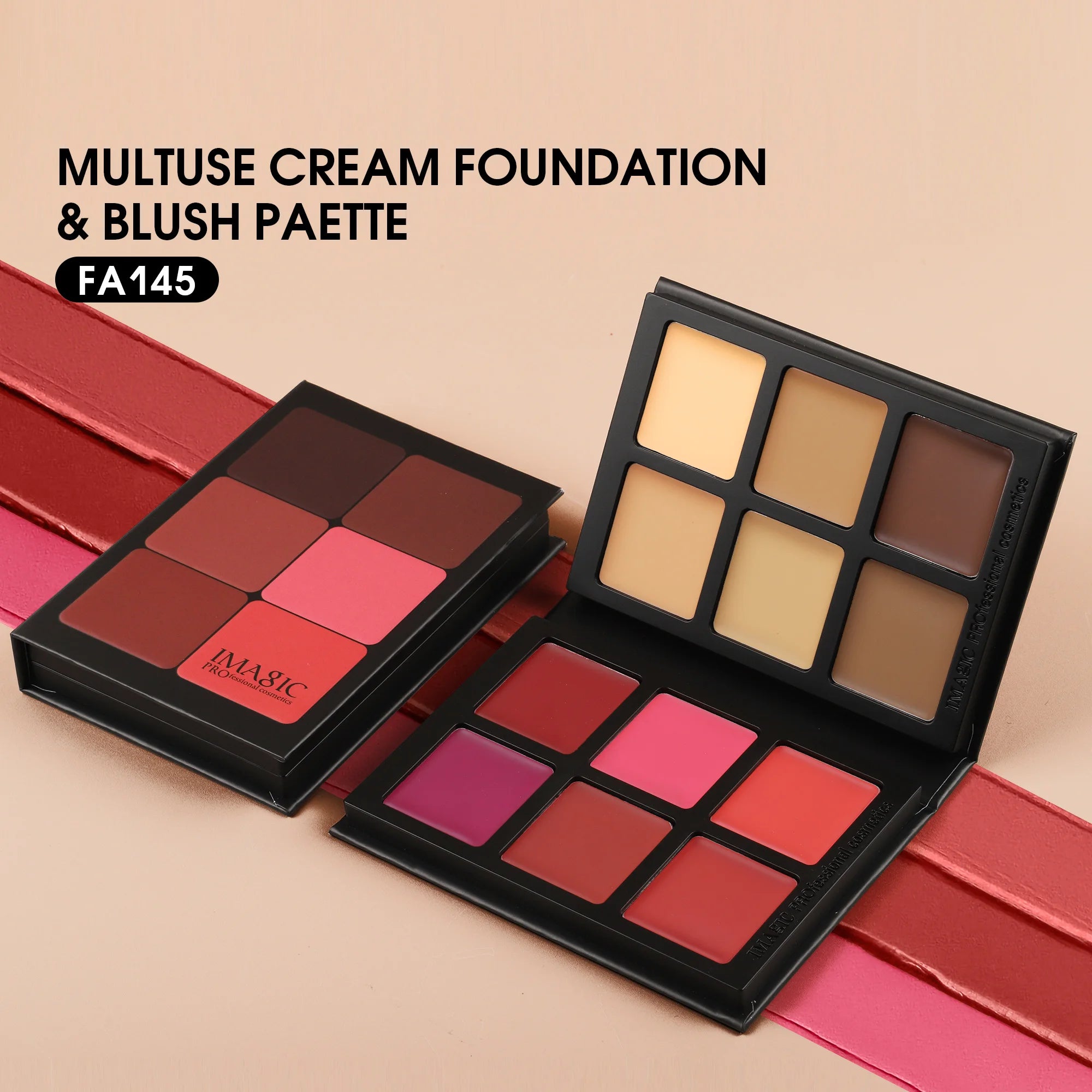IMAGIC 12-Color Paper Box Blusher Plate & Concealer Plate Multi-Color Cream Contour and Highlighter Palette Makeup Blush Face