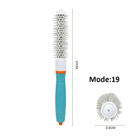 Professional Salon Hair Styling Brush Round Barrel Curly Hair Comb Hairderssing Comb Wet and Dry Dual Use Hairbrush Roller Tools