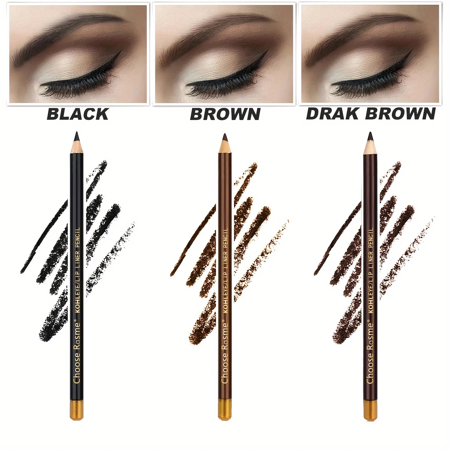 12pcs black/borwn/dark brown eyebrow pencil sharpener Eyebrow Pencil with Sharpener eyebrow line lasting