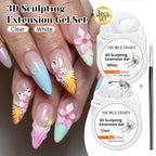 NICOLE DIARY White Non Stick Hand Extension Gel Nail Polish For 3D Shaping Carving Flower DIY Nail Art Extension Acrylic
