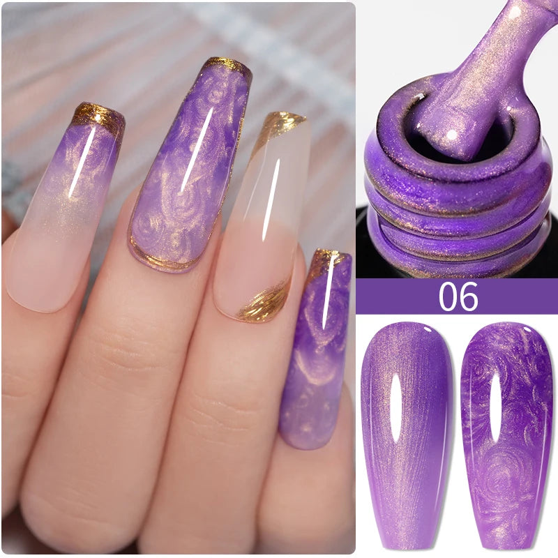 PUENTE 5ml Metallic Painting Liner Gel Polish Bright Mirror Effect Semi-Permanent UV Nail Varnish For Stunning French Nail Art