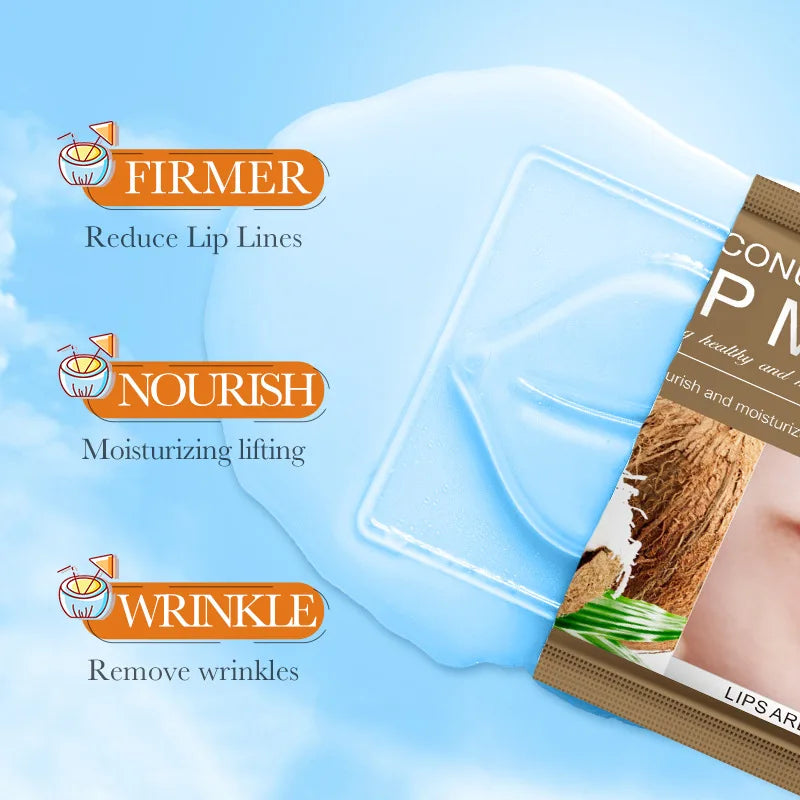 10pcs SADOER Fruits Moisturizing Lip Mask Lips Skin Care Nourishing Hydrating Crystal Collagen Gel Lip Patches Lips Care