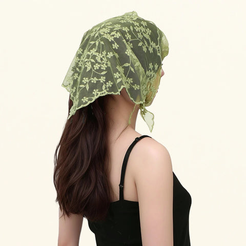 Fashion Ins Lace Hair Scarf Women Retro Triangle Hair Bands Vintage Triangular Headscarf Girls Elegant Headwear Hair Accessories
