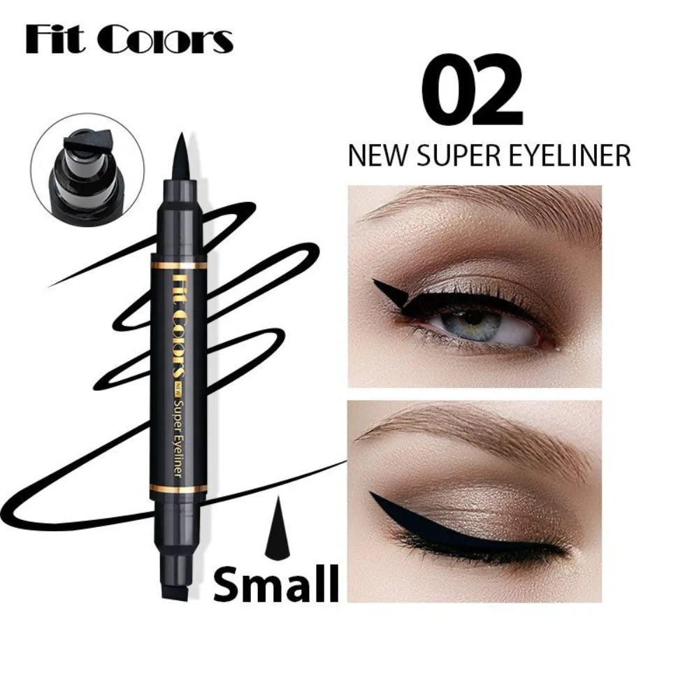 Black Eyeliner Stamp Triangle Dual-ended Liquid Eyeliner Waterproof Sweat-proof Quick Dry Eyeliner Makeup Seal Tool Cosmetics