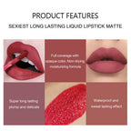 Sexy Long Lasting Velvet Matte Lip Gloss Liquid Lipstick Lip Makeup Women Beauty Red Nonstick Cup Waterproof Lip Gloss