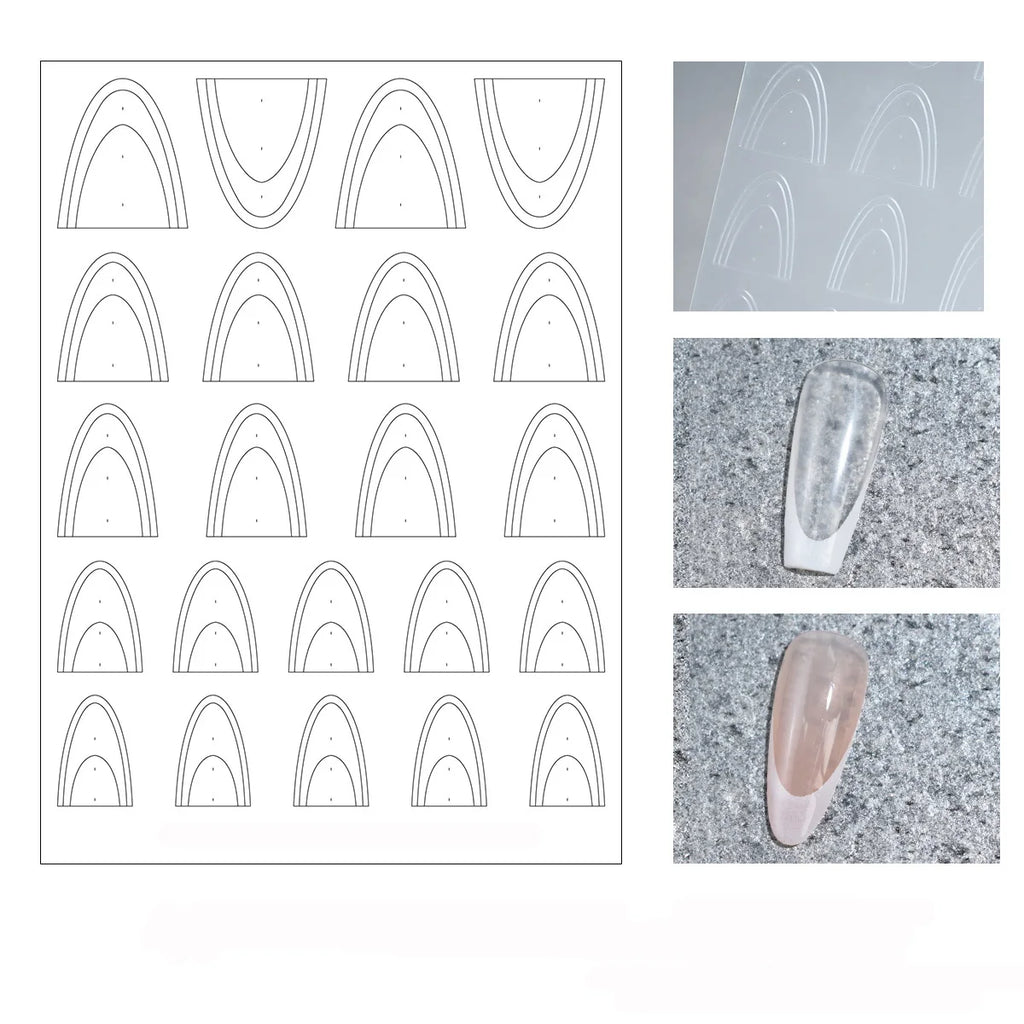 1pcs Hollow Lace Simple Fashion French Nail Stickers Self-Adhesive Slider Nail Art Decals Decoration DIY Nail Art Accessories