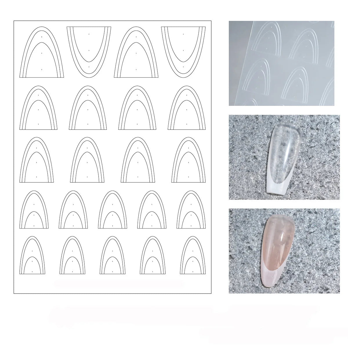 1pcs Hollow Lace Simple Fashion French Nail Stickers Self-Adhesive Slider Nail Art Decals Decoration DIY Nail Art Accessories