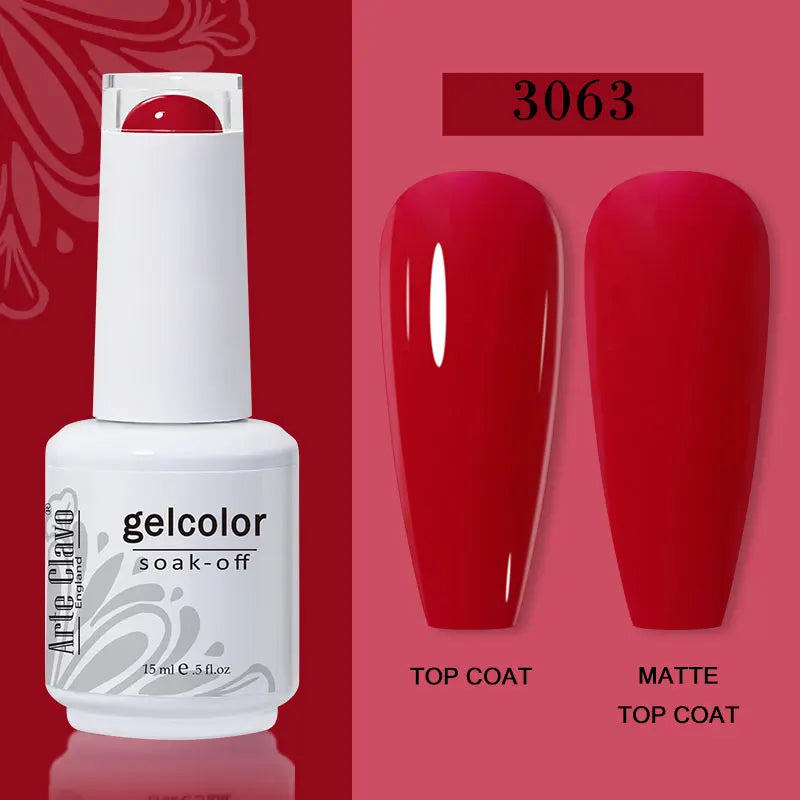 Arte Clavo Transparent Nude Pink Color Jelly Gel Nail Polish Semi Permanent 15ml Top Coat Soak Off UVLED Varnish Nail Art Design