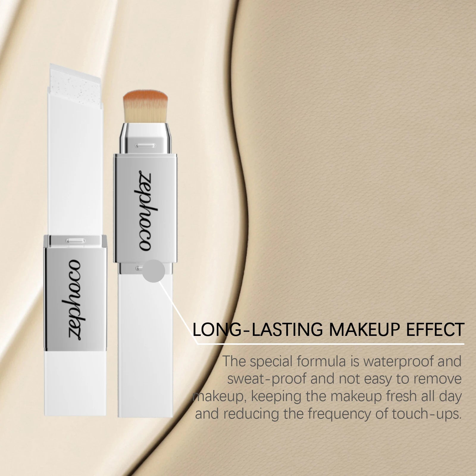 2 in 1 Color Changing Foundation Stick High Concealer Lightweight Moisturizing for All Skin Types Brightening Matte Lasting Base