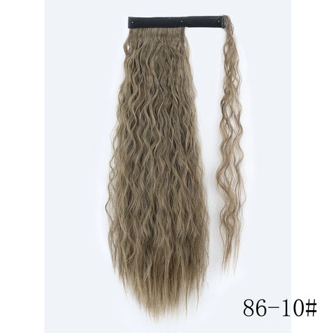 LISI GIRL Synthetic Hair 22''34'' Long Straight Ponytail Wrap Around Ponytail Clip in Hair Extensions Black Hairpiece Headwear