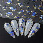 Nails Stickers Purple Blue Brown Ink Design Decals Gold Decorations Art Self-Adhesive Holographic Gel Slider Manicure Supplies