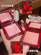 Little Ondine 3D Blush Palette Brighten Face Natural Makeup Blusher Lip Glaze Eyeliner Mascara