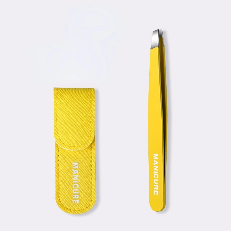 Precision Stainless Steel Tweezers For Eyebrow Hair Facial Hair Removal, Splinter, Blackhead Slant Tip Angle Tip Pointed Tip