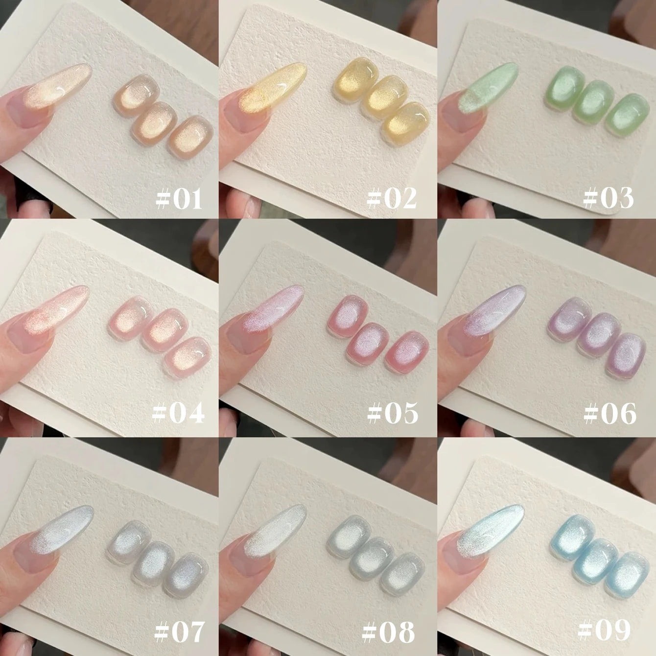 MIANEL 12ML 1-12pcs Jiannan Bistro Cat Eye Gel Nail Polish Blue Nails White Nails Pink Nails Nail Art Use Nail Supplies