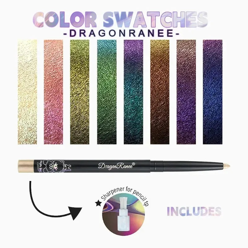 Chameleon Eyeliner Gel Pen Waterproof Shiny Chrome Eye Shadow Liner Pencil Glitter Pearl Green Gold Lying Silkworm Eyes Makeup